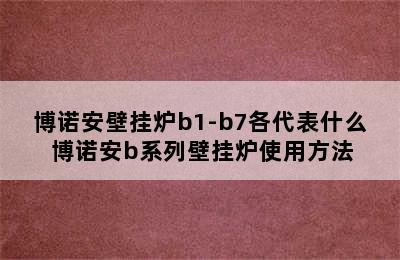 博诺安壁挂炉b1-b7各代表什么 博诺安b系列壁挂炉使用方法